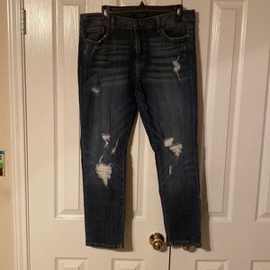 Judy Blue destroyed straight cuff boyfriend fit jean
